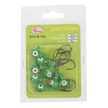 Джиг головка крашеная "Шар", Вес: 14 гр. Цвет: зеленый